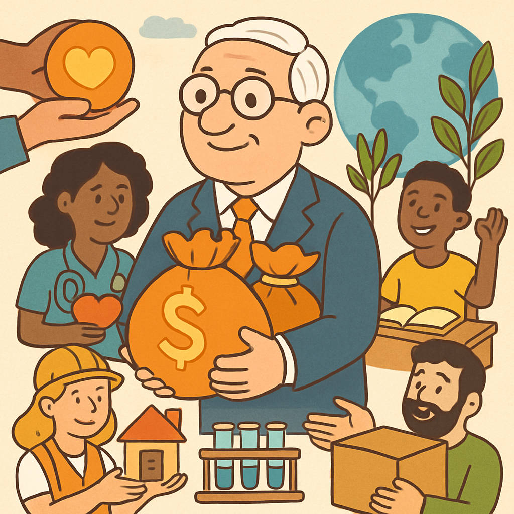 Image carrée illustrant la philanthropie et l’entraide sociale